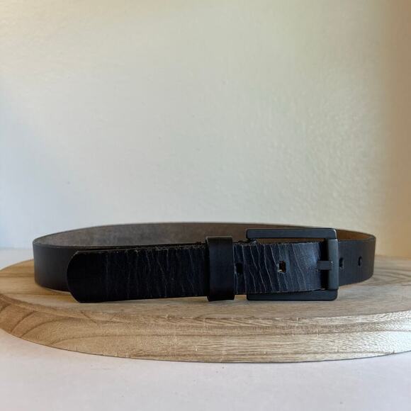 GAP Black Worn in Genuine Leather Utility Unisex Belt Size Large - Picture 1 of 10
